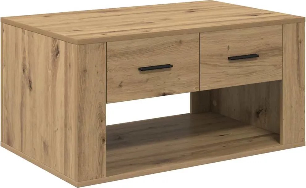 vidaXL Dohányzóasztal fiókkal Artisan tölgy 80 x 50 x 40 cm Faanyag