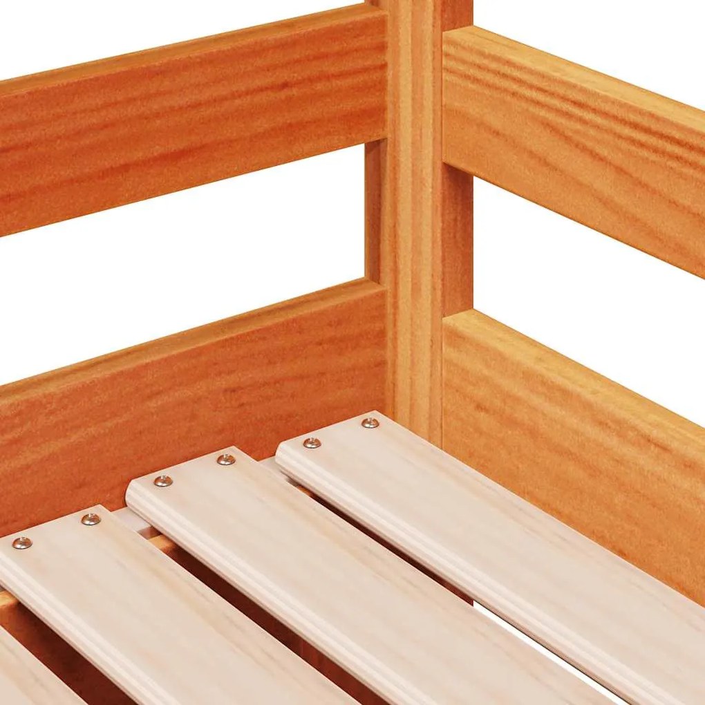 vidaXL viaszbarna tömör fenyőfa kihúzható kanapéágy fiókkal 80x200cm