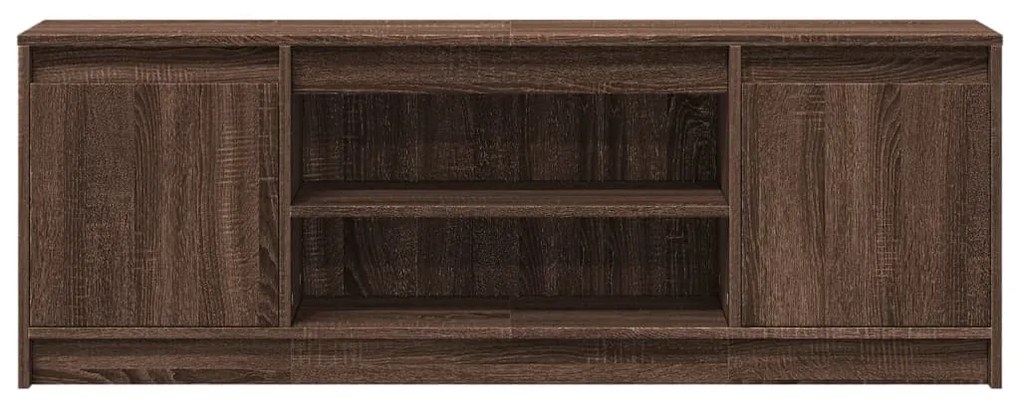 barna tölgy színű szerelt fa LED-es TV-szekrény 139,5x34x50 cm