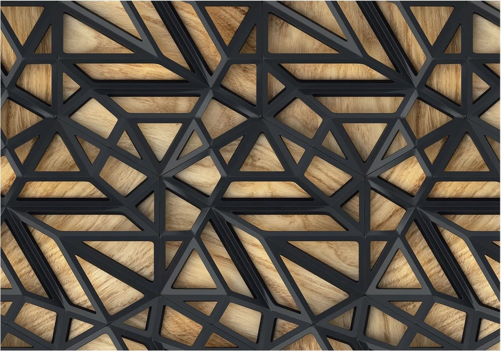 Fotótapéta Fali tapéta a nappaliba Geometrikus csatlakozás 208x146 Ragasztó