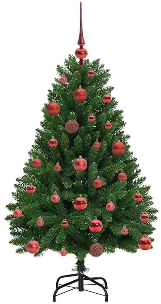 Mű karácsonyfa 150 LED-del állvánnyal Zöld 120 cm PVC és fém