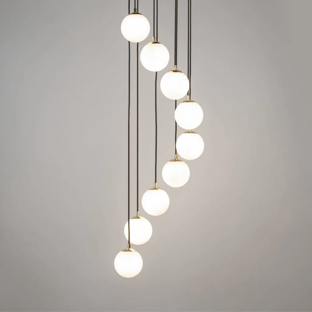 SIGMA LIGHTING 33661 PIANO Többágú Függesztett Lámpa Fehér, Fekete, Sárgaréz G9 IP20