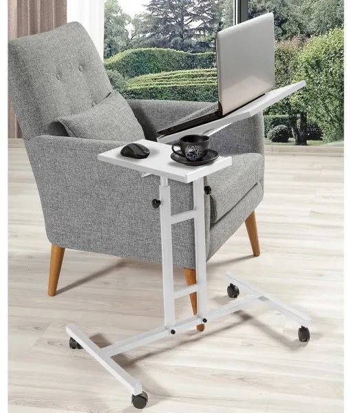 Állítható asztal GLEN 87x67 cm fehér