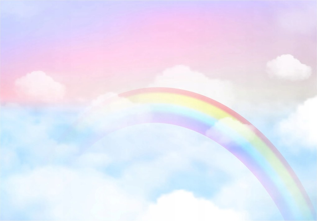 Fotótapéta Szivárvány Pasztell Felhők a gyerekszobába 200x140 +ragasztó