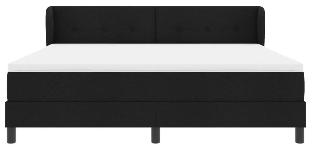 Boxspring Ágy Mattal Fekete 180x200 cm Szövet
