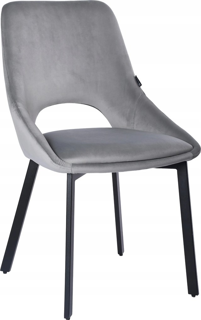 Szürke velúr kárpitozott szék nappaliba, étkezőbe és konyhába Lumo