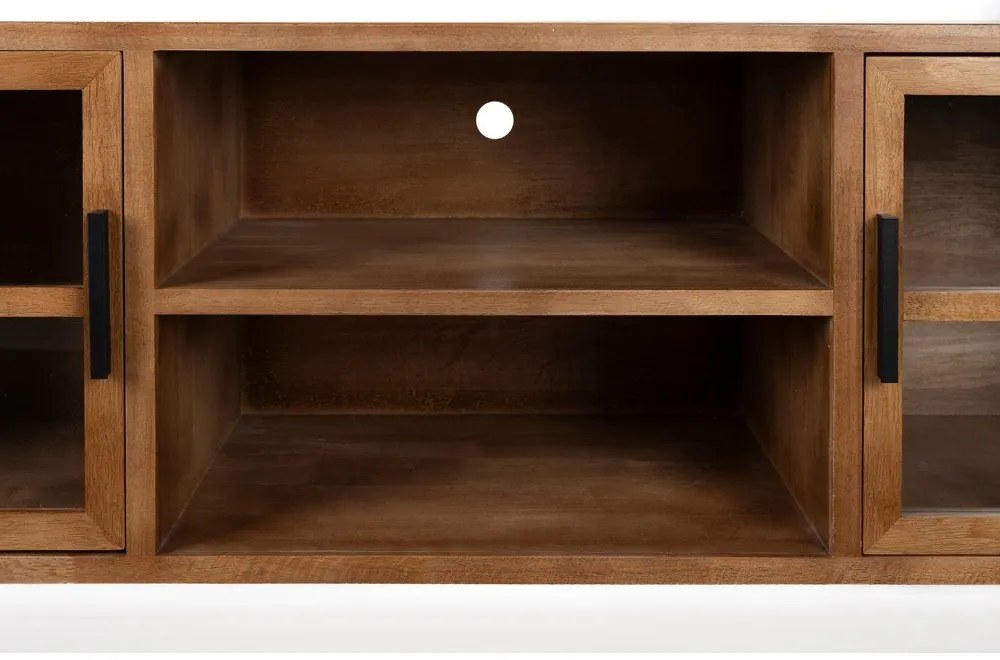 Natúr színű kaucsukfa TV-állvány 150x55x38 cm Yaz – White Label