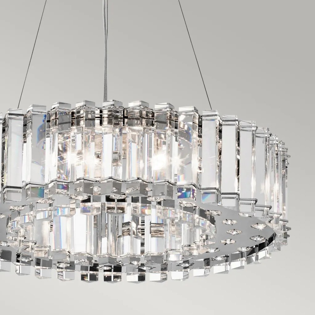 ELSTEAD KL-CRYSTAL-SKYE8 CRYSTAL Kristály Függesztett Lámpa Króm, Átlátszó G9 IP20