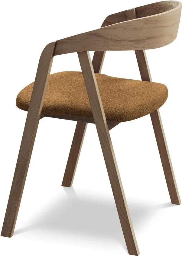 Terrakotta színű tömörfa étkezőfotel Erika – Makamii