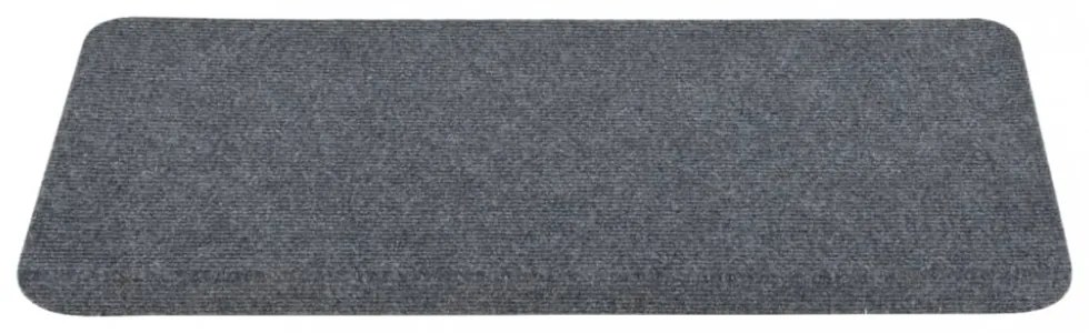 15 db szürke öntapadó lépcsőszőnyeg 65x24,5x3,5 cm