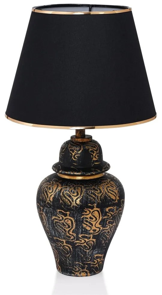 Fekete asztali lámpa textil búrával (magasság 54 cm) Derin – Opviq lights