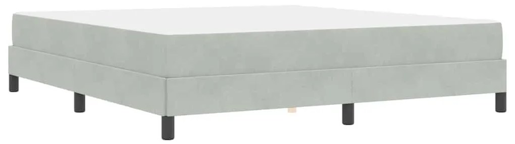 Boxspring ágy matraccal Világosszürke 180 x 200 cm Bársony