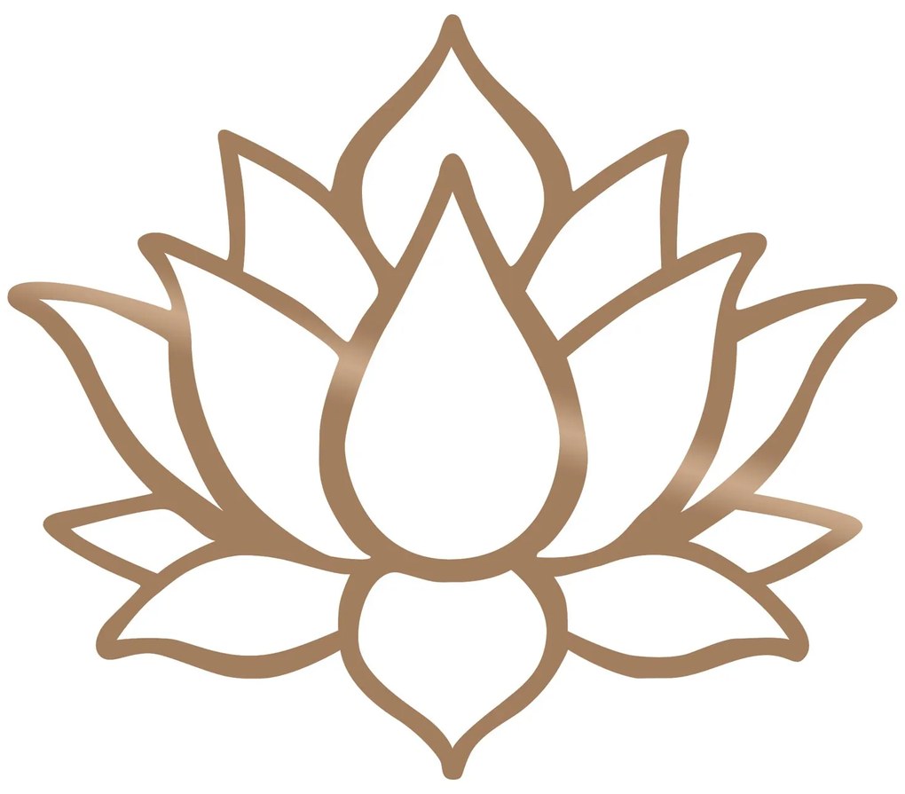 Fém fali dekoráció, Lotus Flower 1 - Copper