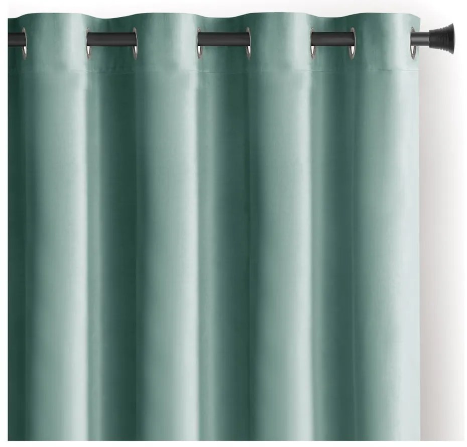 Világoszöld bársony dimout (részleges sötétítő) függöny 140x270 cm Eyelets – Restilo