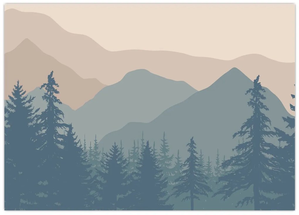 Üveg kép - Türkiz hegység N⁰2 (70x50 cm)