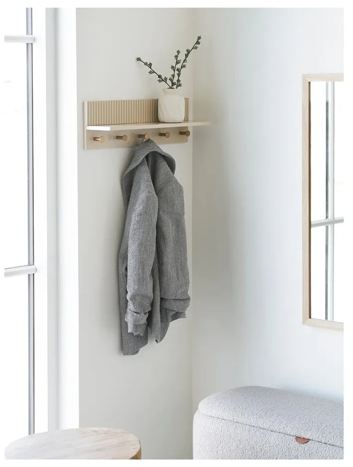 Bézs fali fogas polccal 50 cm Rocca – House Nordic