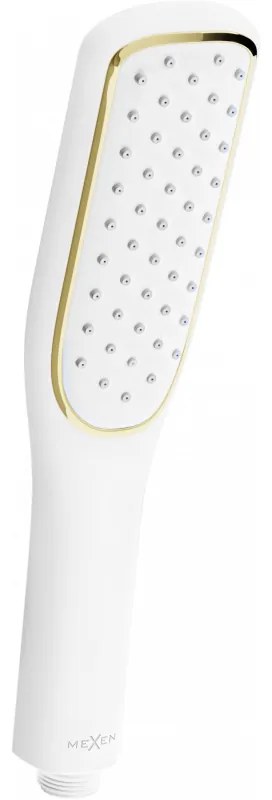 Mexen R-49 egyfunkciós zuhanyfej, fehér/arany - 79549-25