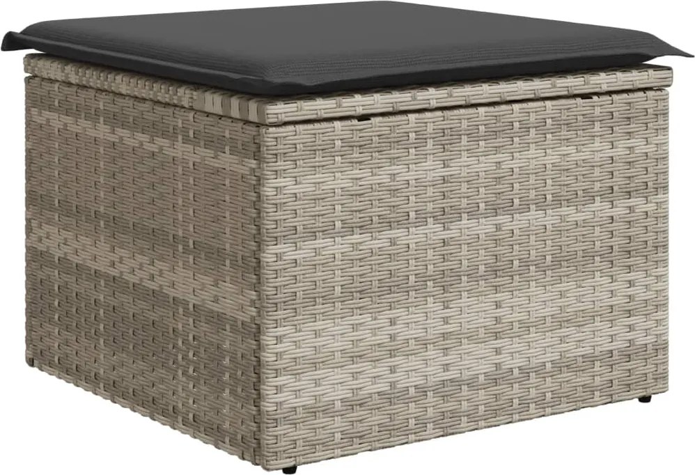vidaXL világosszürke polyrattan kerti szék párnával 55 x 55 x 37 cm