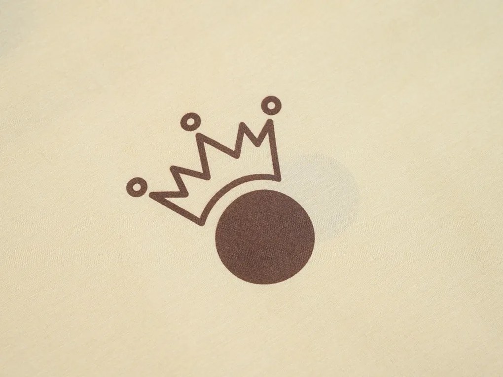 CROWN LOVE FOR bézs pamut ágyneműhuzat Ágyneműhuzat mérete: 70 x 90 cm | 140 x 200 cm