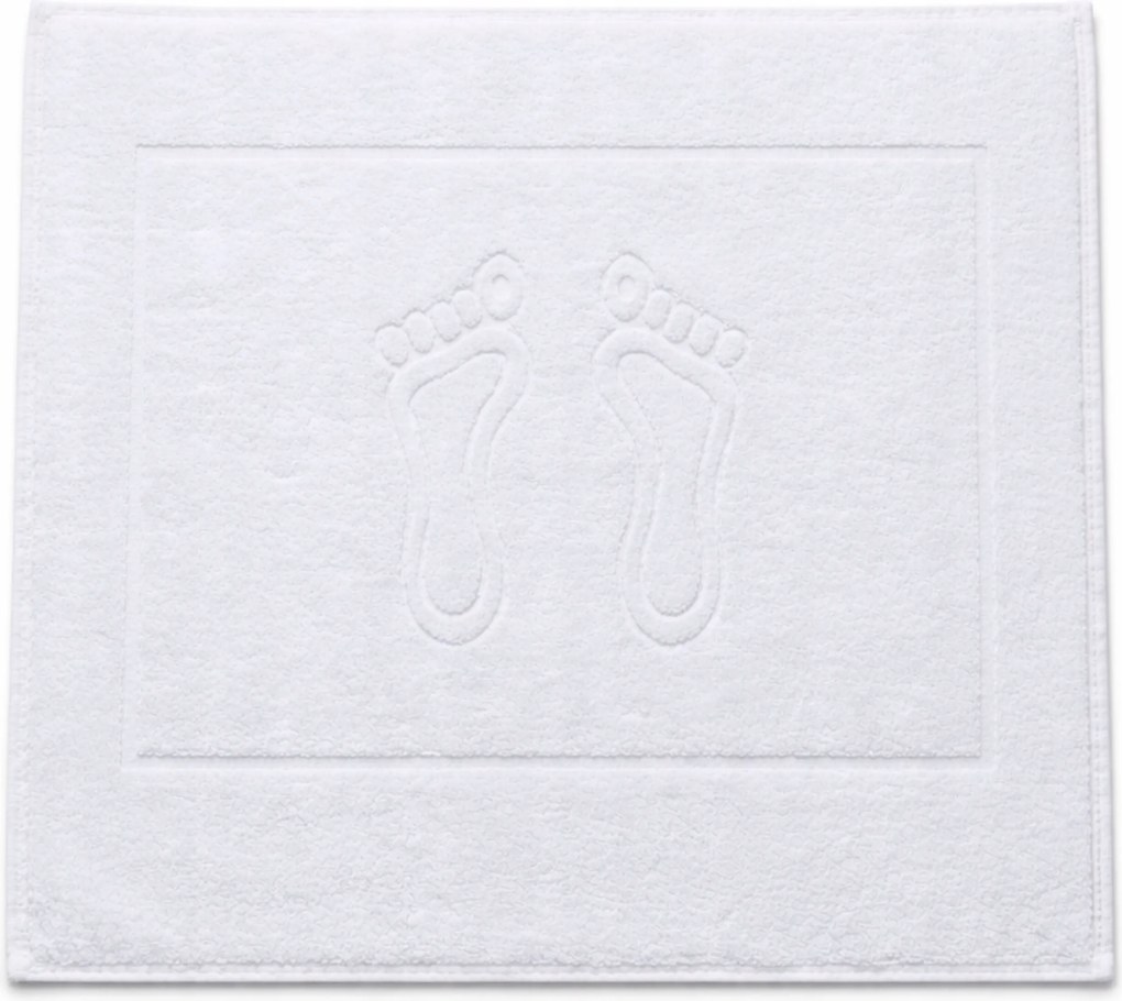 Fürdőszobaszőnyeg 50x70 cm szállodai Fehér 650g pamut Láb Oeko-tex