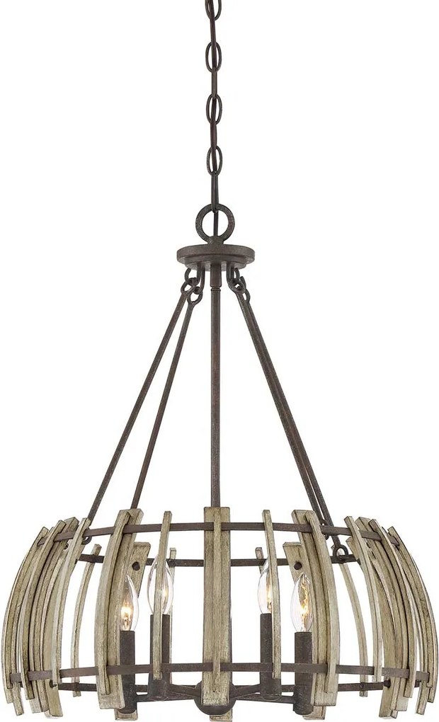 Quoizel loft függeszték wood hollow fekete falusias elsqz-wood-hollow-5p