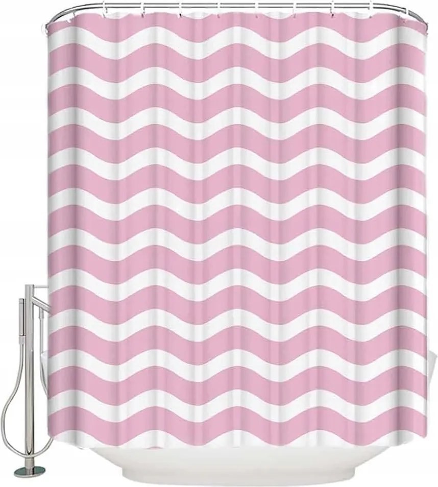 Zuhanyfüggöny Vastag Ombre Vízálló Peva 180x180cm Akasztók