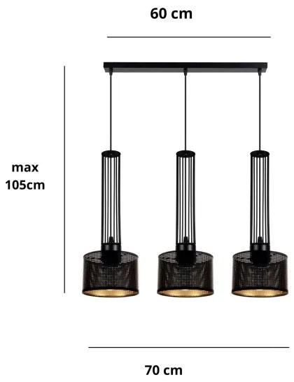 Csillár zsinóron ELIS 3xE27/60W/230V