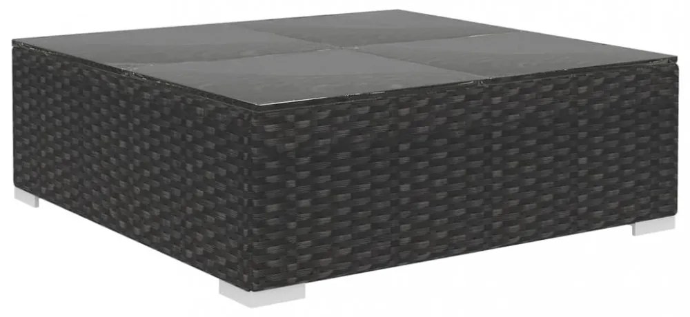 vidaXL 6 részes fekete polyrattan kerti ülőgarnitúra párnákkal