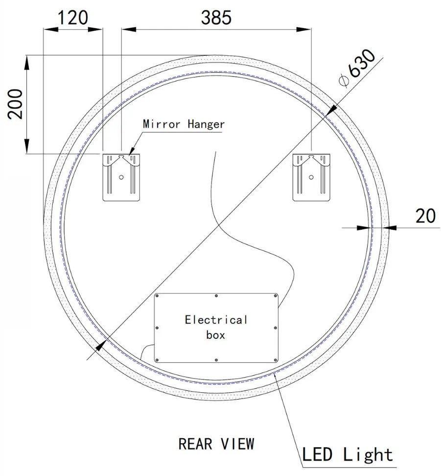 Kerek Led tükör Ø70cm Welland Alpha | Fényerő + színhőfok állítás