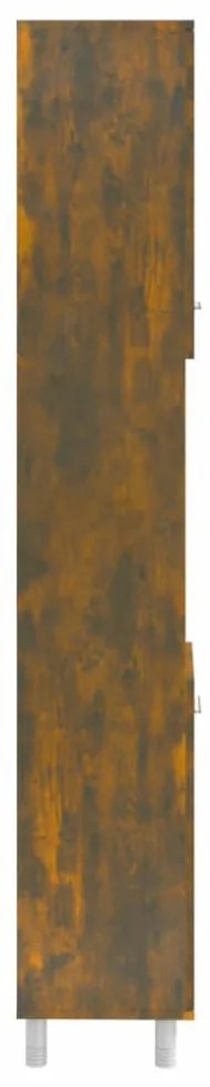 füstös tölgy színű szerelt fa fürdőszobaszekrény 30x30x179 cm
