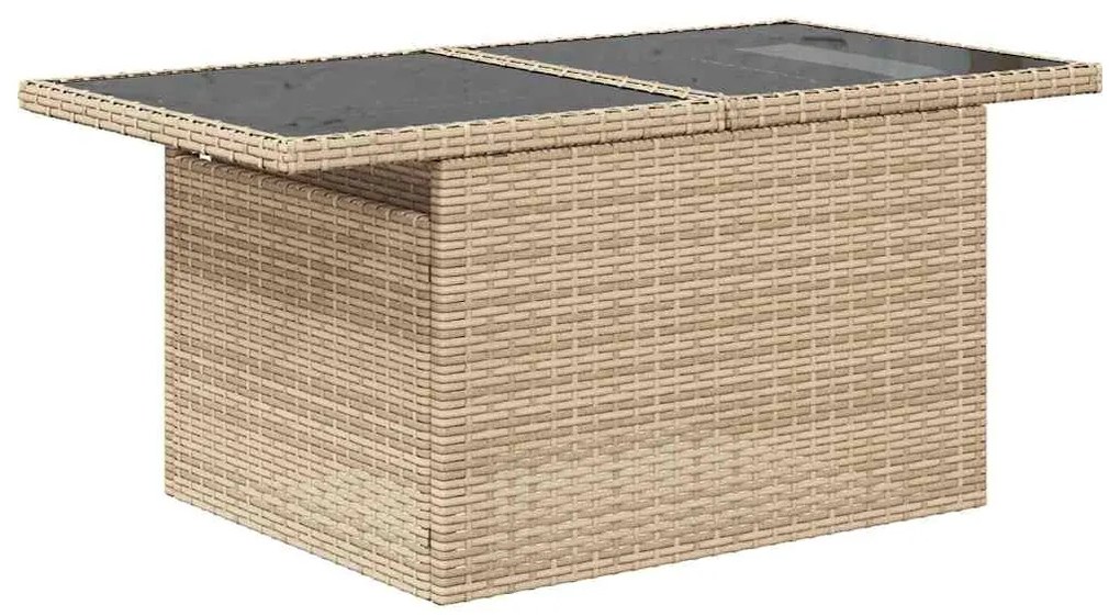 vidaXL Kerti Kanapé Szett párnával párnával 11 pcs Bézs Poly Rattan