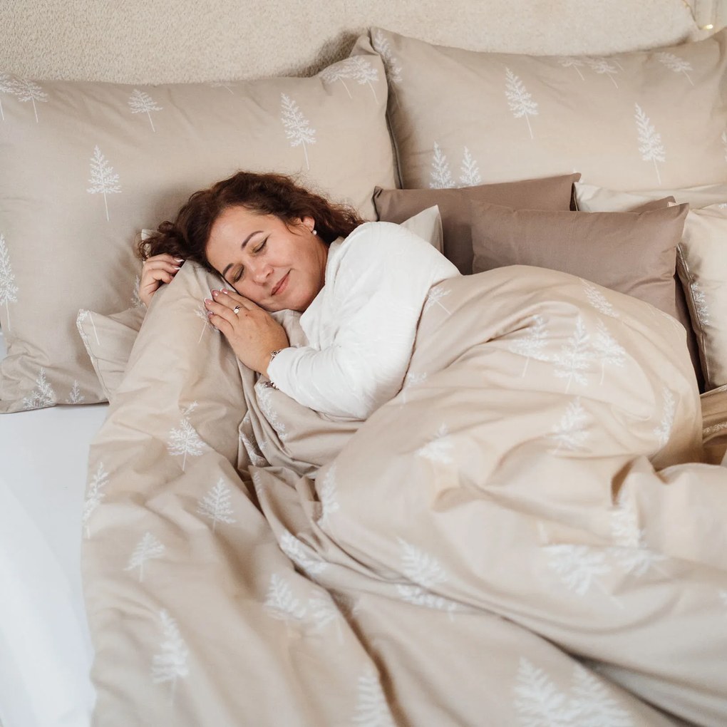 Goldea karácsonyi pamut ágyneműhuzat - északi fenyők 140 x 200 és 70 x 90 cm