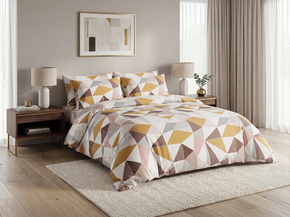 Mikroszálas ágyneműhuzat TRIANGO mintás Ágyneműhuzat mérete: 2 db 70 x 80 cm | 160 x 200 cm
