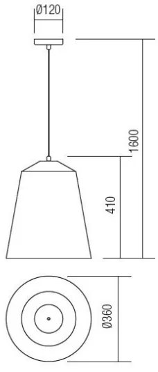 Redo 01-1104 - Csillár zsinóron AYLA 1xE27/42W/230V átm. 36 cm arany