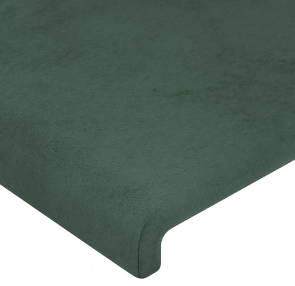 sötétzöld bársony fejtámla 100x5x78/88 cm