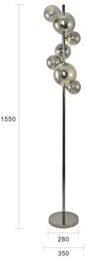 Brilagi - LED állólámpa MILLA 7xG9/3W/230V fekete króm/füstszínű