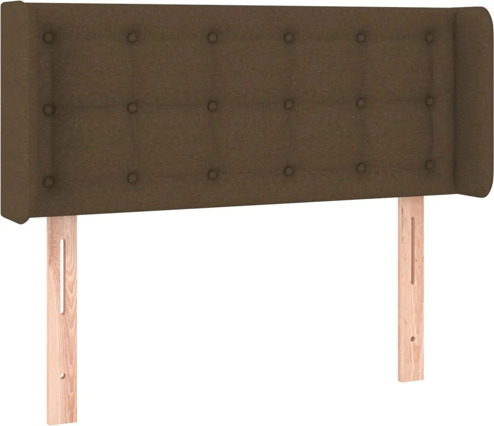 vidaXL sötétbarna szövet fejtámla szárnyakkal 103x16x78/88 cm