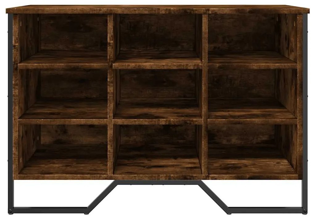 füstös tölgy színű szerelt fa cipőszekrény 90 x 38 x 61,5 cm