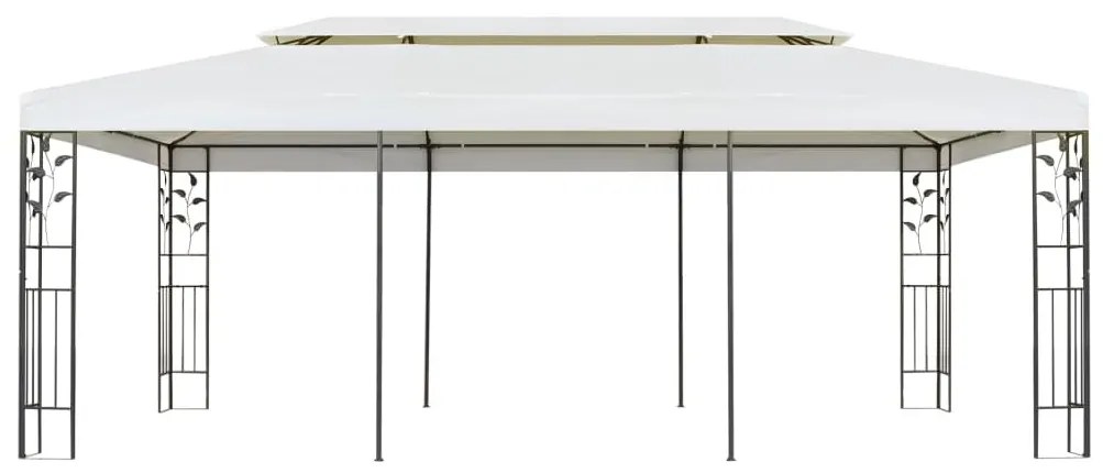Fehér acél pavilon dupla tetővel 6 x 3 m