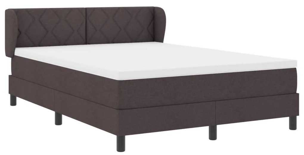 Boxspring Ágy Matrac nélkül Sötétbarna 160x200 cm Szövet