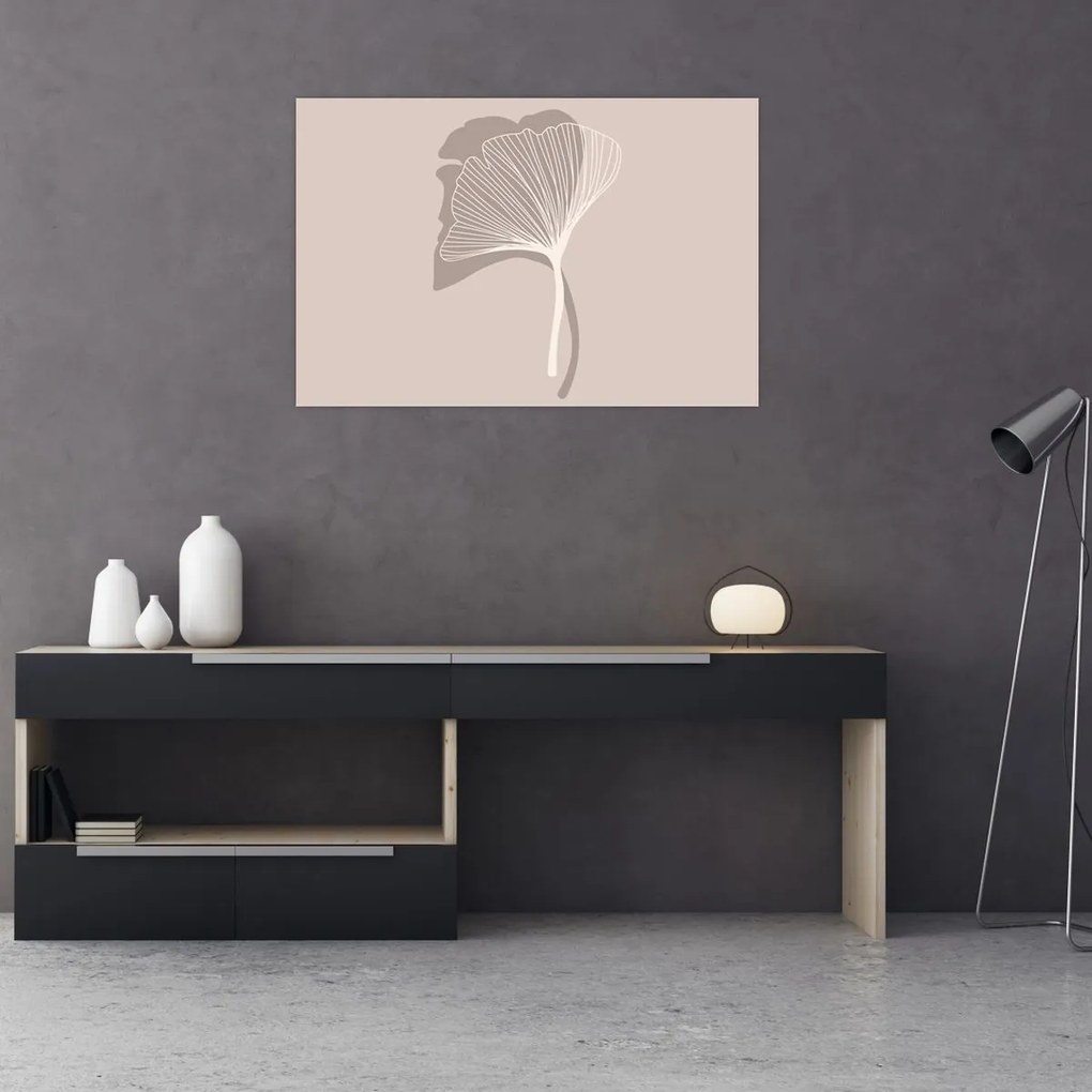 Kép - Bézs színű levelek N⁰4 (90x60 cm)