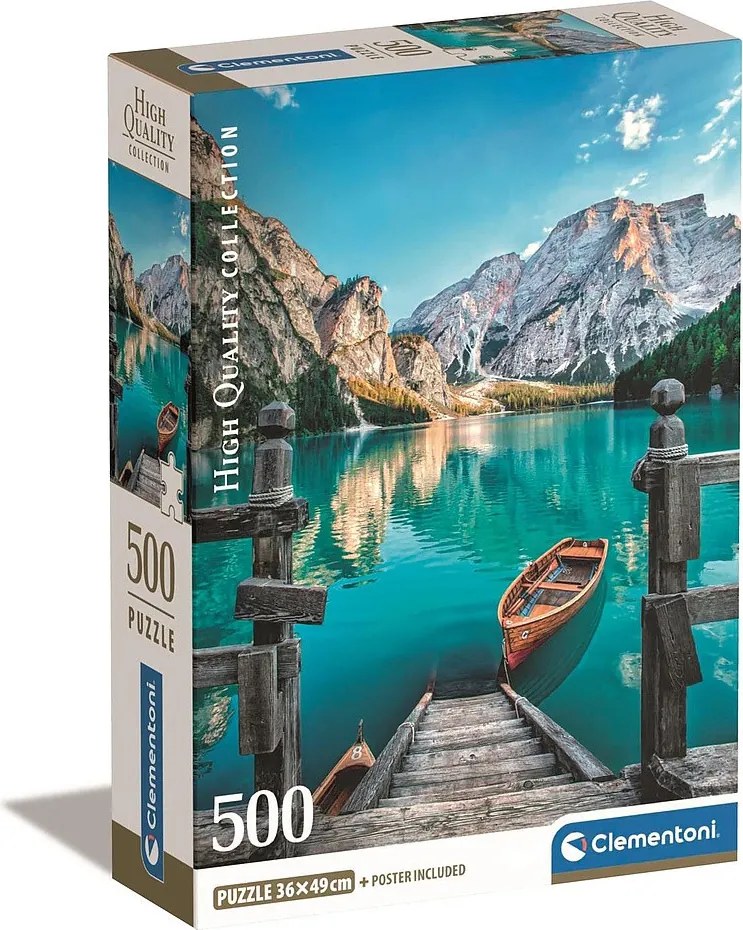 Olaszország Braies Lake 500 db-os Compact puzzle Clementoni