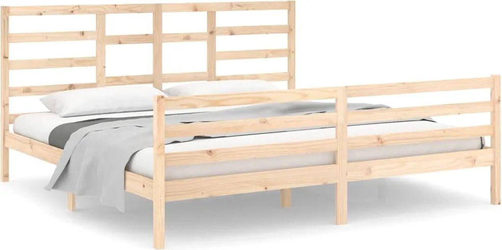 vidaXL tömör fa ágykeret matrac nélkül 200 x 200 cm