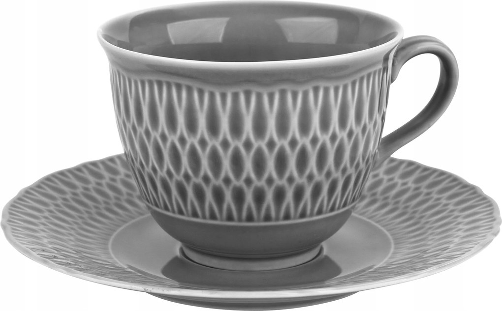 Csésze csészealj 250ml/16 cm Sofia Szürke