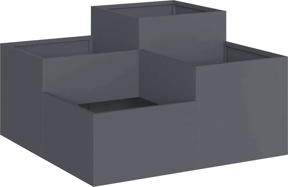 vidaXL Kerti cserép Antracit 100 x 100 x 48 cm Acél