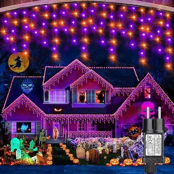 Függöny Led fénylánc 10m 400 dióda 8 üzemmód kültéri időzítővel