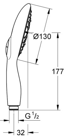 GROHE 26107000 - VITALIO RAIN 130 mm kézi zuhany, fényes króm