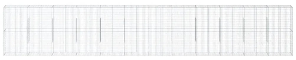 horganyzott vas gabion kosár fedéllel 1200 x 50 x 200 cm