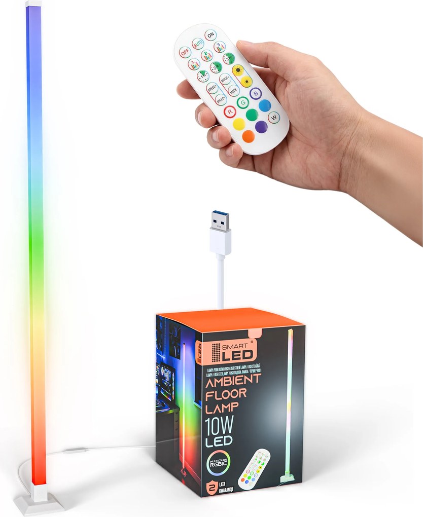 Álló Padló Lámpa Rgb Led Ambient Dekoráció Távirányító Hangérzékelő