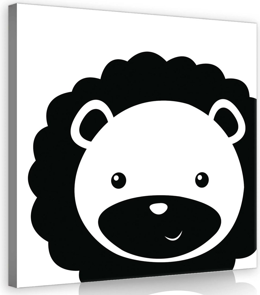 Vászonkép 80x80 Oroszlánkölyök aranyos oroszlán rajzfilm oroszlán rajz gyerekeknek